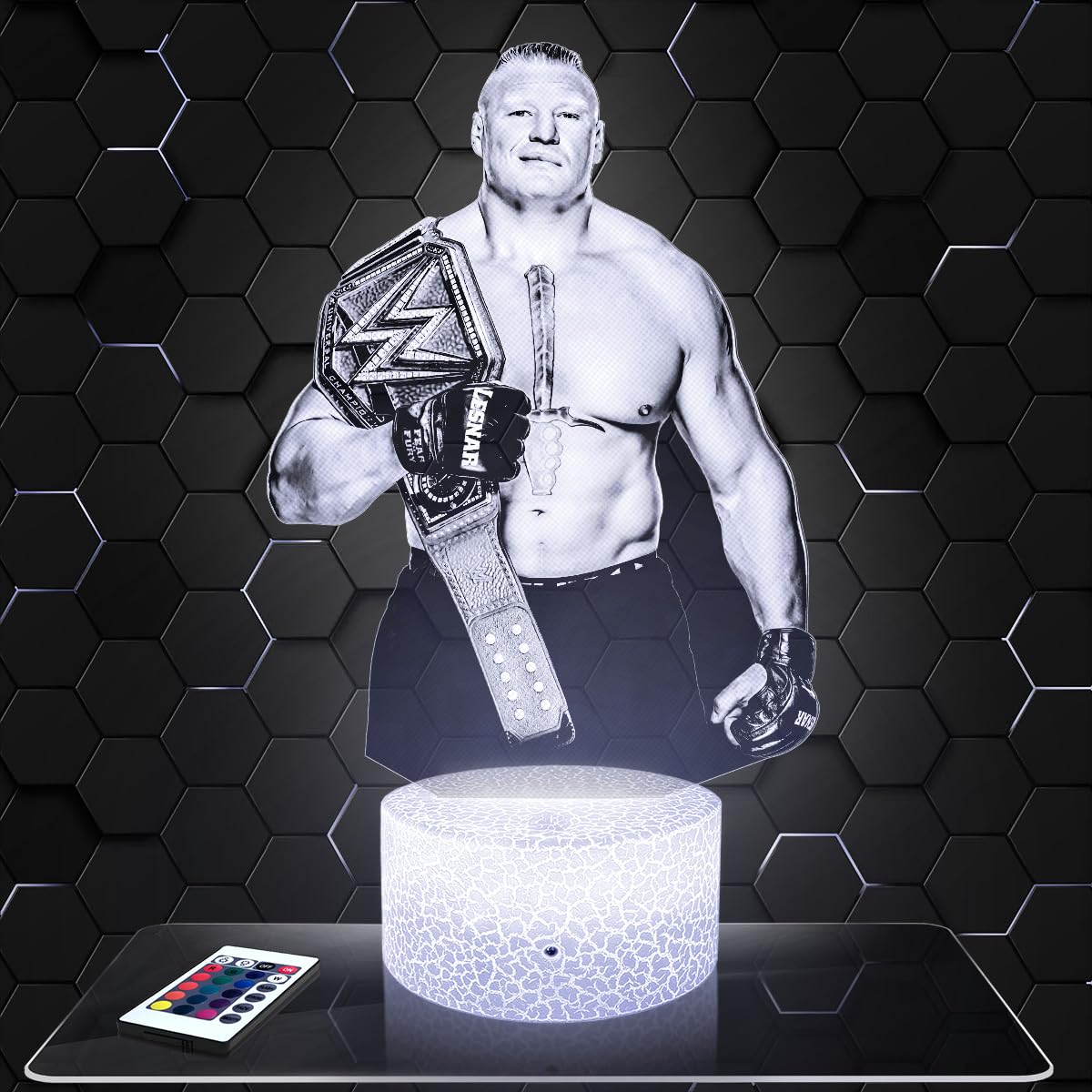 Lampephoto.fr - B. Lesnar Catch MMA 3D Lampe, Touch Nachtlicht, Deko Wrestling Freie Kampfkünste, Geschenkidee Mann objekt B. Lesnar Catch MMA Nachtlicht Erwachsene deko Zimmer, 3D Led Illusion