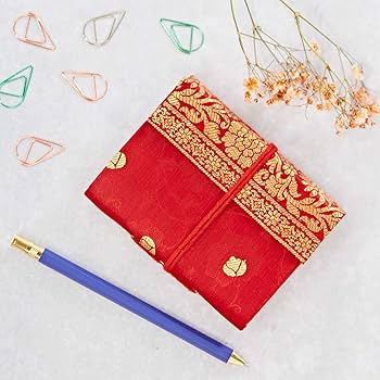 Paper High Handmade Sari Notebook - Medium 11 X 16cm - Purple - Unlined Recycled Paper - Pocket Notebook And Diary - Indian Stationery Gift