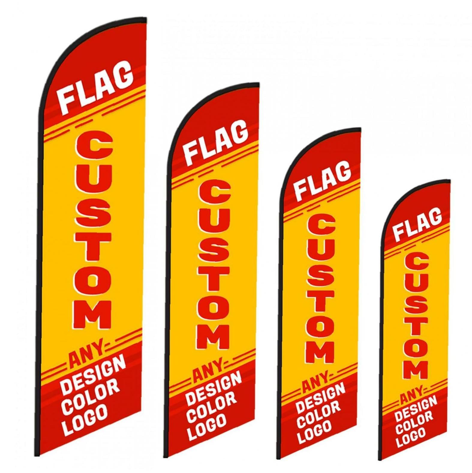 Custom Feather Flags for Business Outside (Only Flag), Personalised Double Sided Feather Banner Flags with Logo Text, Custom Business Sign for Store Promotion Advertisement Open House(60x250cm)