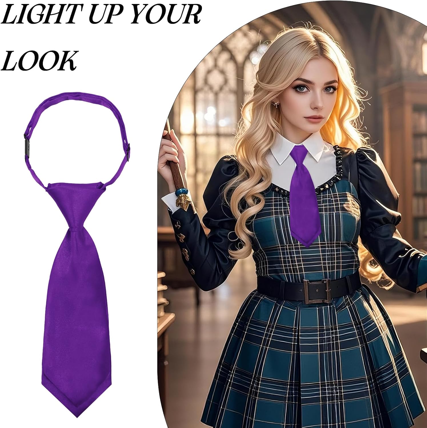 Ties for Women and Girls, Pre-tied Womens Bow Tie Short Ladies Neck Tie for School Uniform Graduation Party Daily