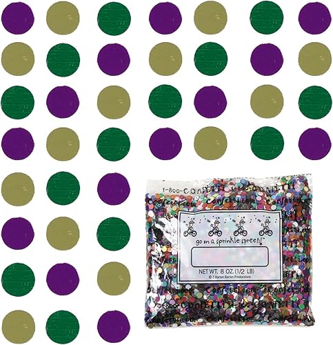 Miniatura 2 de Círculo de confeti de 14" Mardi Gras Mix - Media libra (8 oz) #9930 Q08