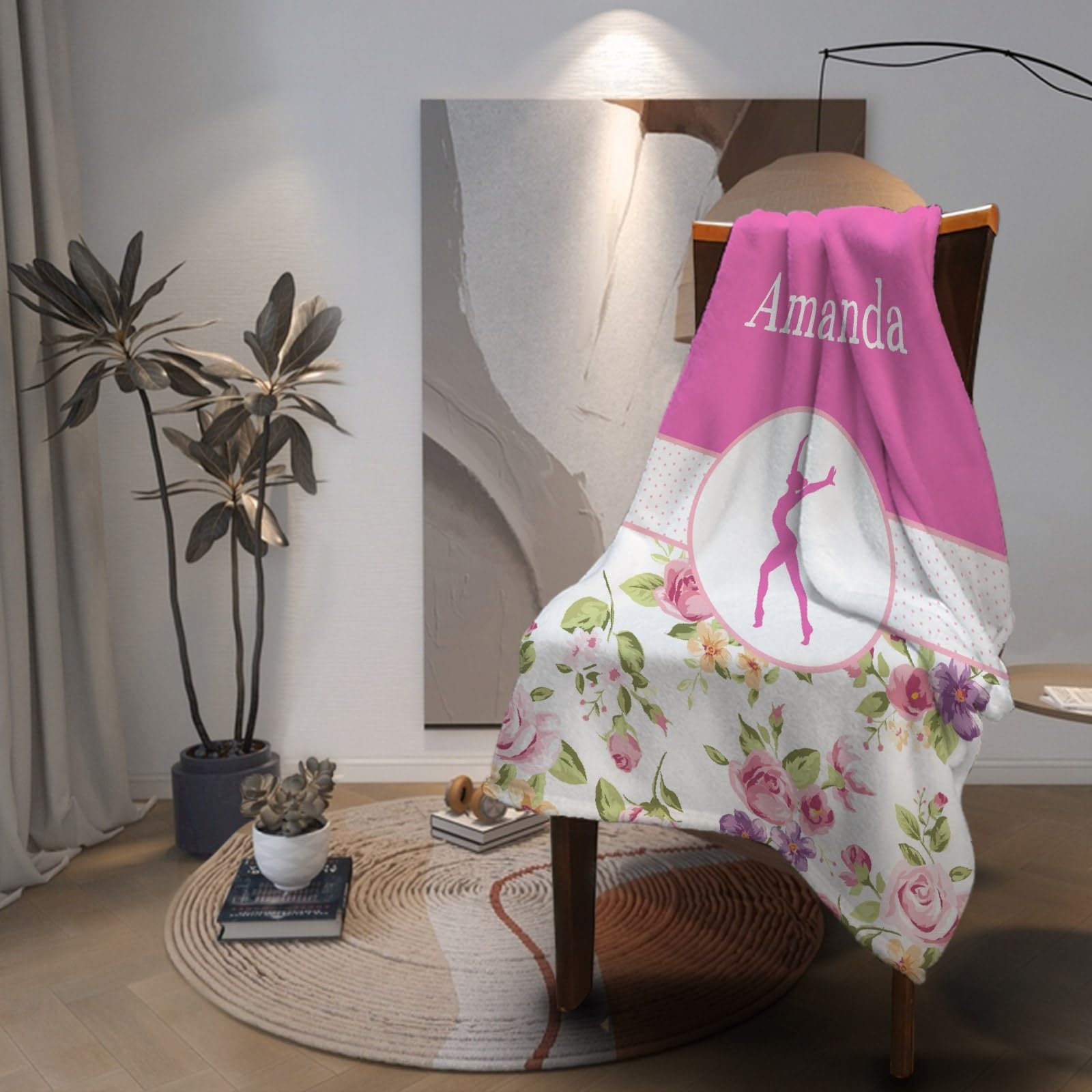 Prabhutaratna Gymnastic Custom-Custom Girl Name Blanket Girl Gifts Birthday Anniversary for Gifts 50