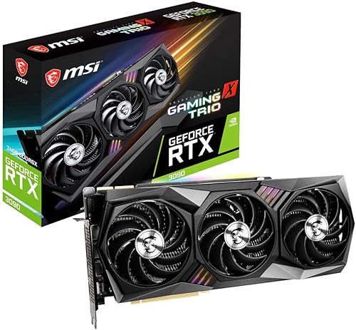 MSI Gaming GeForce RTX 3090 24GB GDRR6X 384-Bit HDMI/DP Nvlink Tri-Frozr 2 Ampere Architecture OC Graphics Card (RTX 3090 GAMING X TRIO 24G)