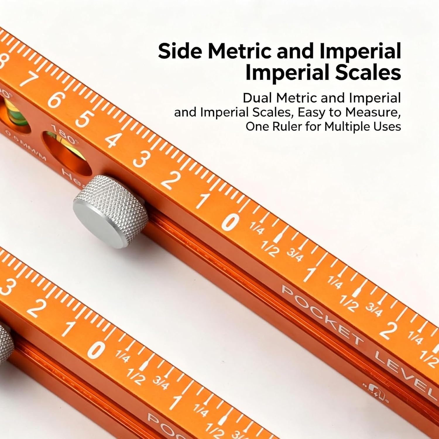 Multifunctional Marking Level Ruler, Adjustable Positioning Marking Protractor Tool,Multifunctional Depth Measuring Ruler for Woodworking Drywall Cabinets and Drill Positioning (Orange)