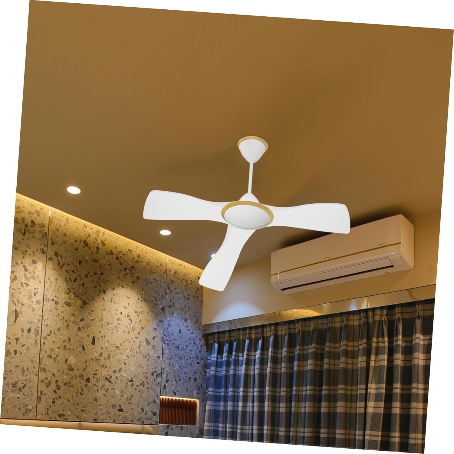 DOITOOL 3pcs Traditional Plastic Ceiling Fan Blades for Replacement Wind for Living Room Bedroom and Office Decor