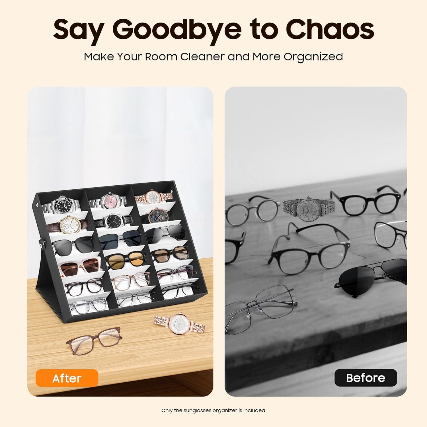 Sunglasses Organizer Storage 18 Slots Eyeglasses Holder for Men Women, Multiple Glasses Display Case