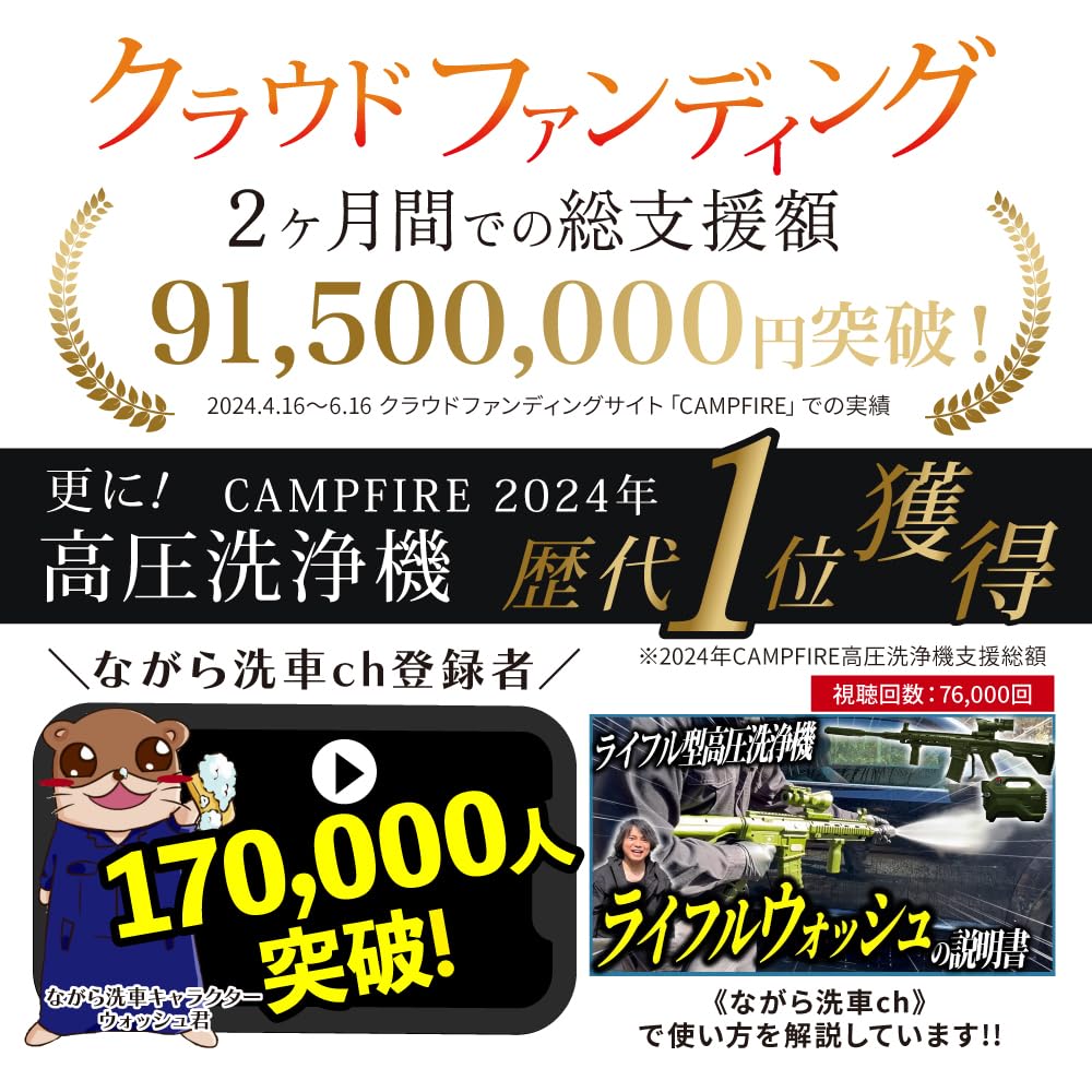 Amazon.co.jp: 【ながら洗車】ライフルウォッシュ × ライフルタンク