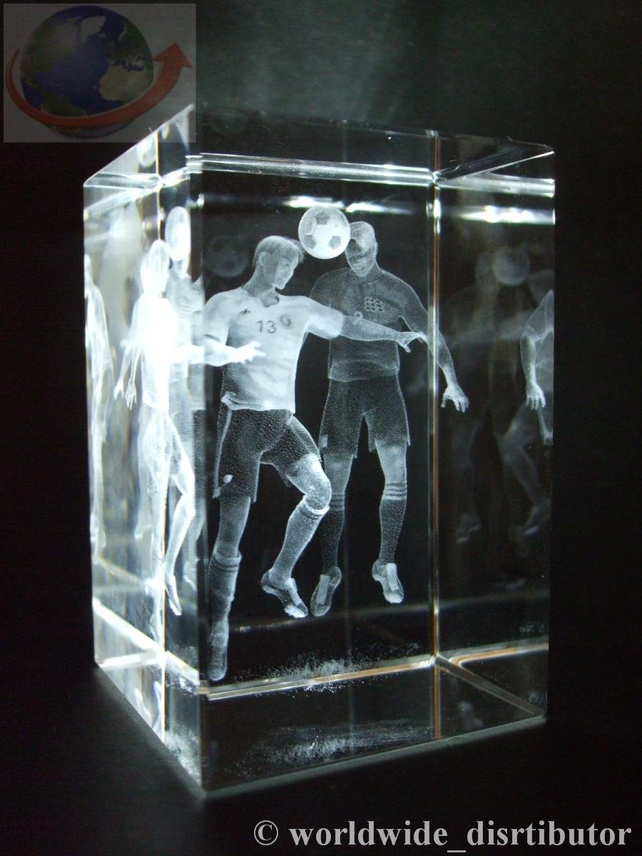 FOOTBALLER HEADER LASER PAPERWEIGHT 3 DIMENSIONAL 3567