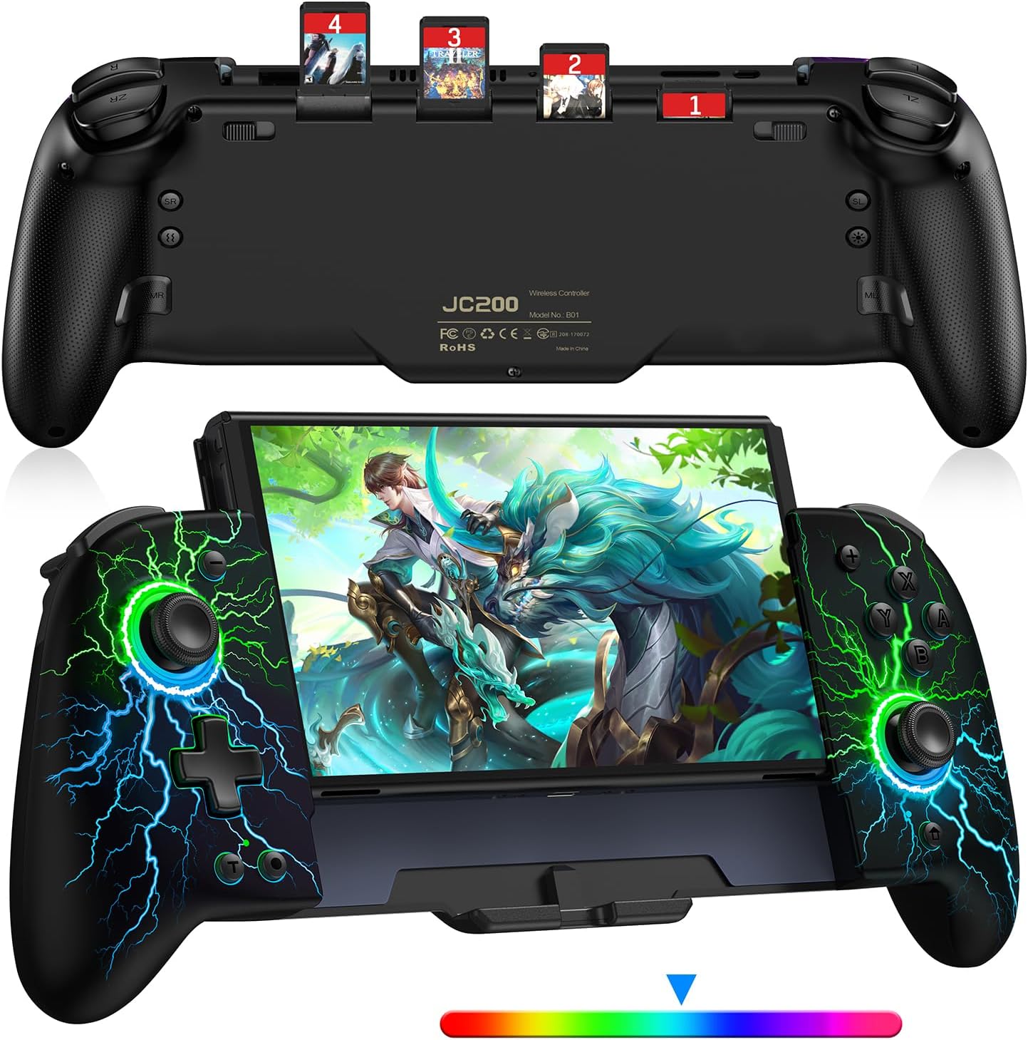 LIFUFUTEE Switch Controllers, Wireless Switch Pro Controller Replacement for Nintendo Switch Controller/OLED, Hall Effect One-Piece Joypad Controller with Programmable/Dual Vibration/Turbo/Wakeup
