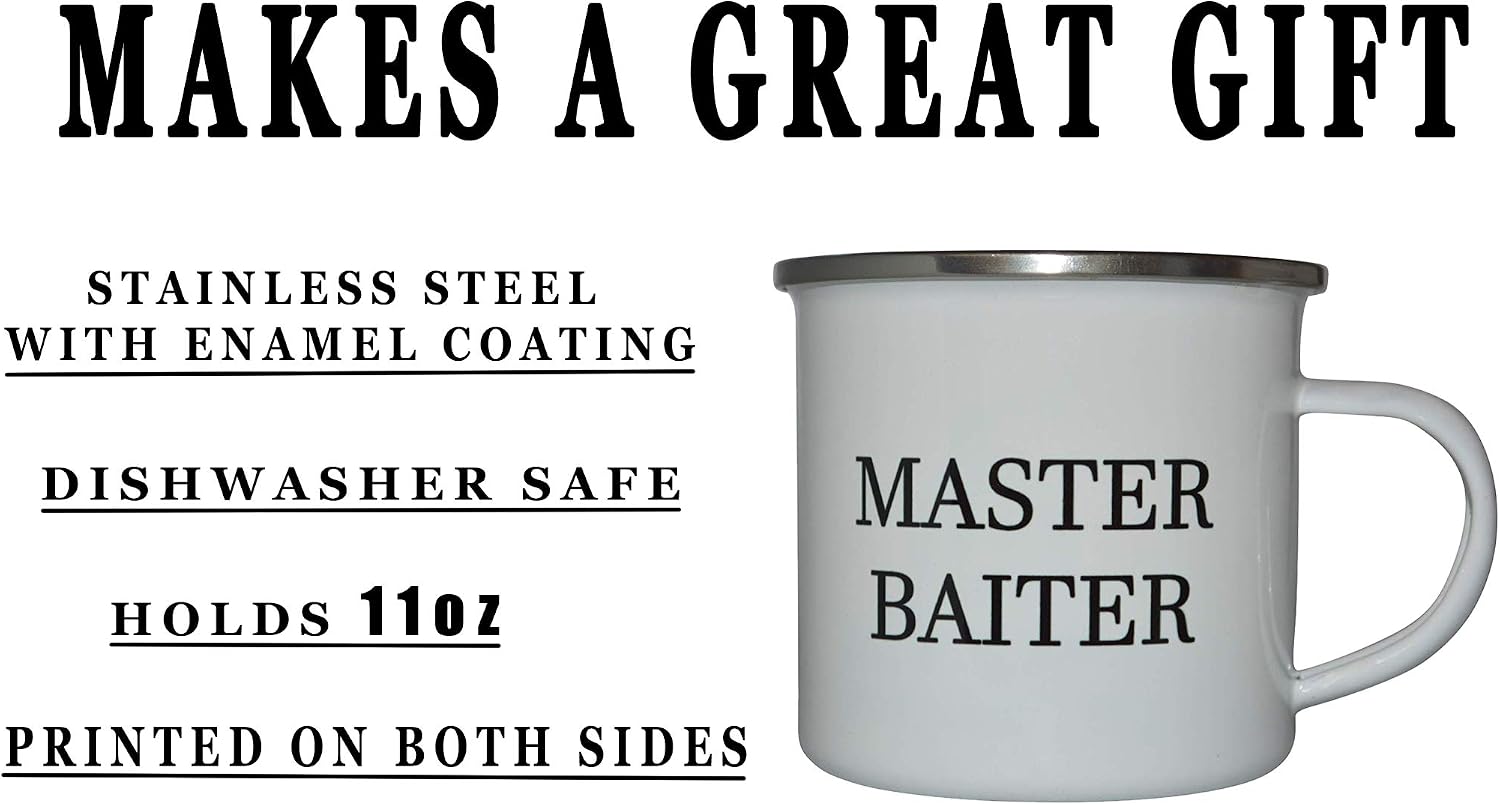 Rogue River Tactical Funny Fishing Camp Mug Enamel Camping Coffee Cup Gift Master Baiter Fisherman Fish image 4