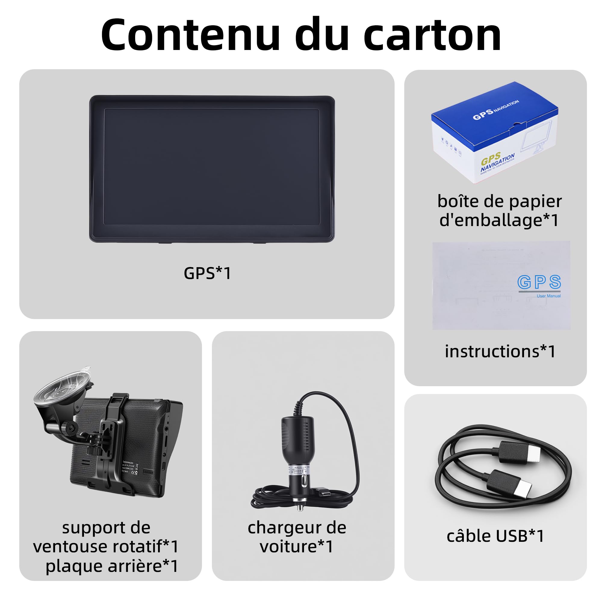 GPS Auto, Mappa dell'Europa 2025, 7 Pollici/18 CM, Navigazione Offline, Aggiornamenti gratuiti, Voci reali, Avviso Velocità & Poi, Francese Regolabile, per GPS Pesi Pesanti/Camping-Car/Camion,3D