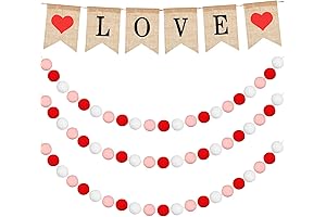 Chic Style Pom Pom Garland for Valentine's Day Decor