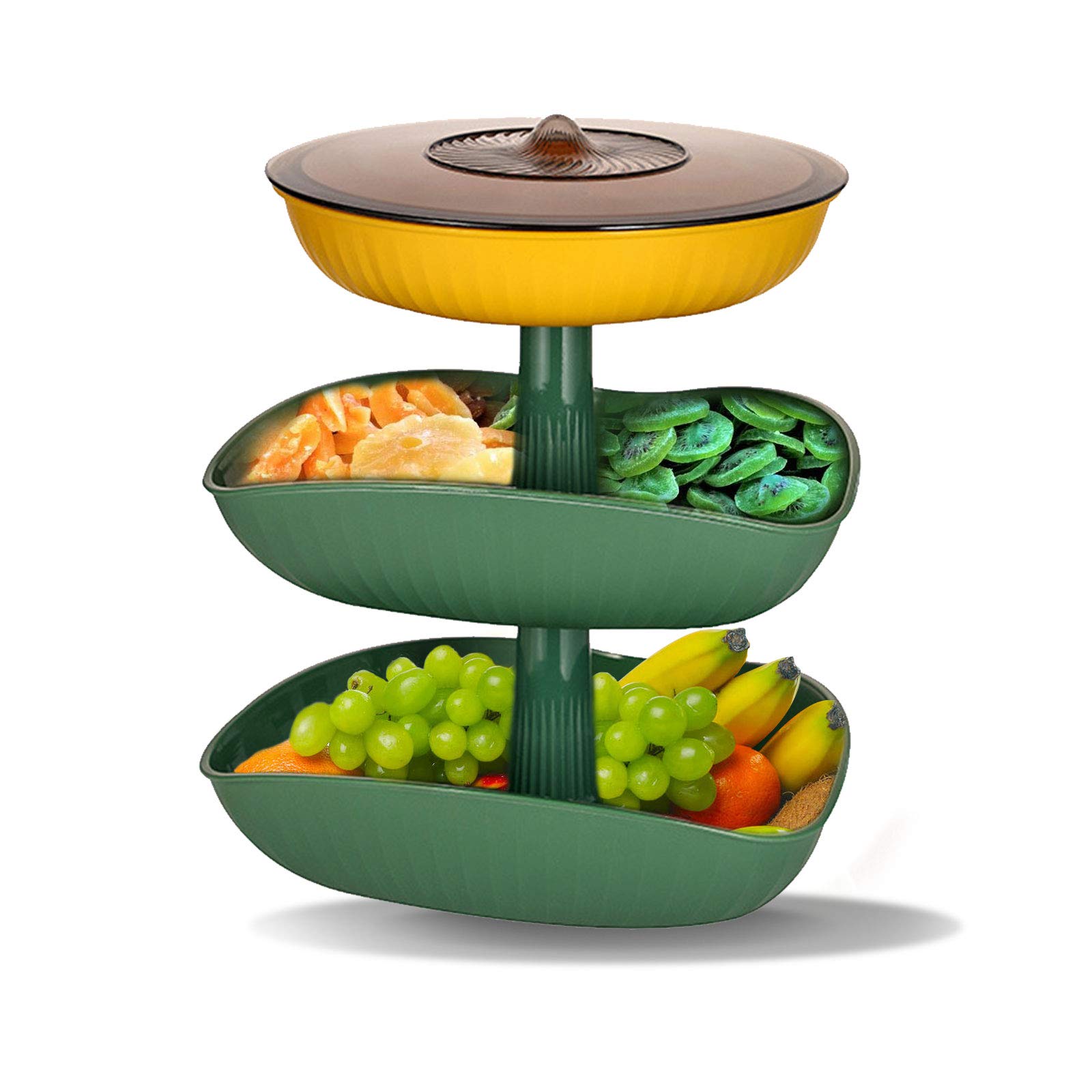 3-Tier Fruit Basket Fruit Bowl Bread Baskets Detachable Fruit Holder Produce Basket Large Fruit Stand Organizer Kitchen Storage Baskets for Fruits Breads Vegetables Snacks