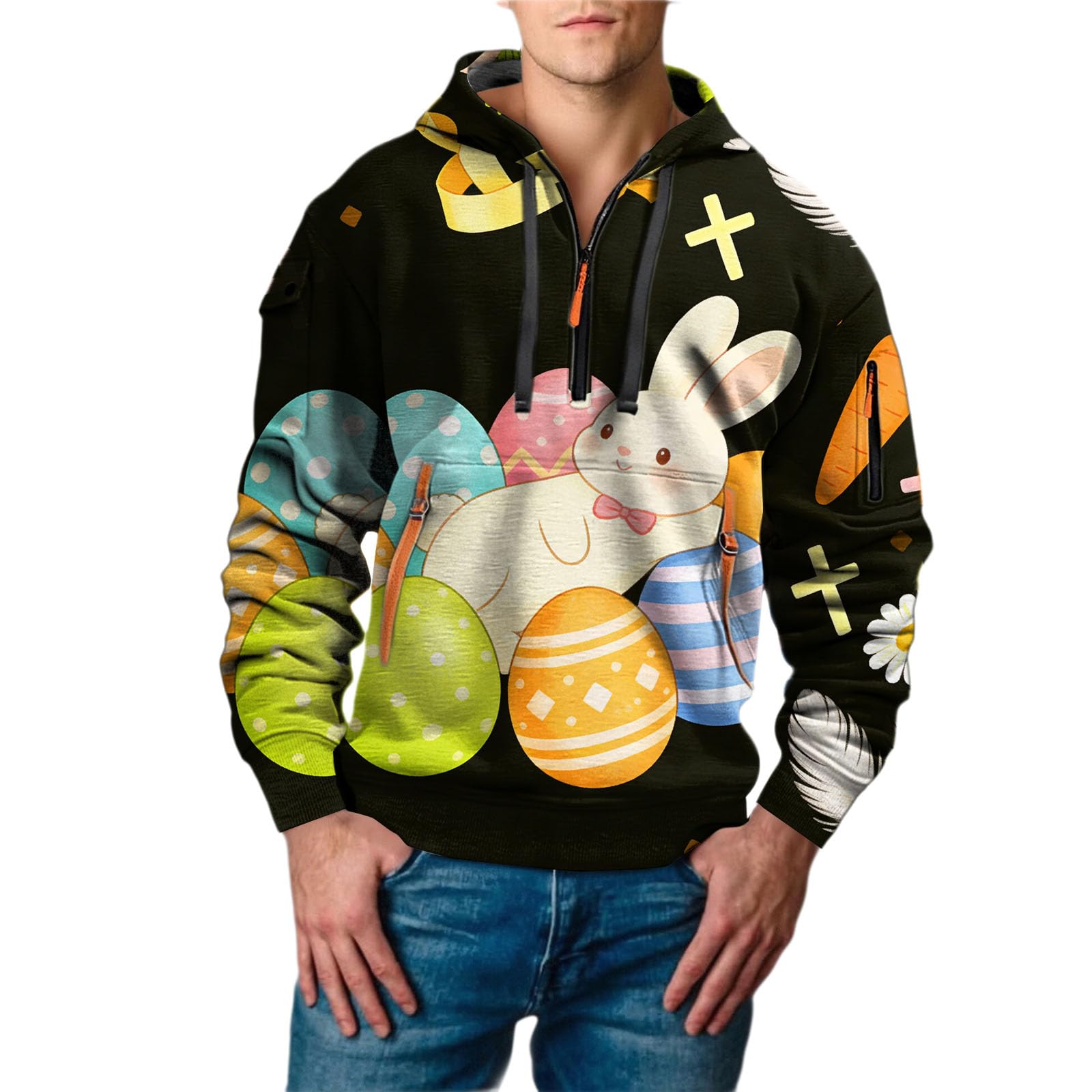 Chaquetones Hombre Invierno Sudadera con Capucha De Tela, Informal, Moderna Y Estampado Completo para Sudaderas Cremallera (Green, L) Moda Camiseta Sin Mangas Chaqueta Verano Camisas