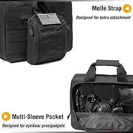 DBTAC Gun Range Bag XS | Tactical 1~2 Pistol Bag Firearm Shooting Case with Lockable Zipper for Handguns and Ammo (Charcoal Camo)