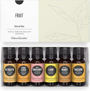 Edens Garden Essential Oils Fruit 6 Set – 100% Pure Therapeutic Grade, Natural Aromatherapy Scents: Lemon, Orange & Citrus Blends for Diffusers – No Fragrance Oil, Undiluted & Vegan, 10 ml/ 6 Pack