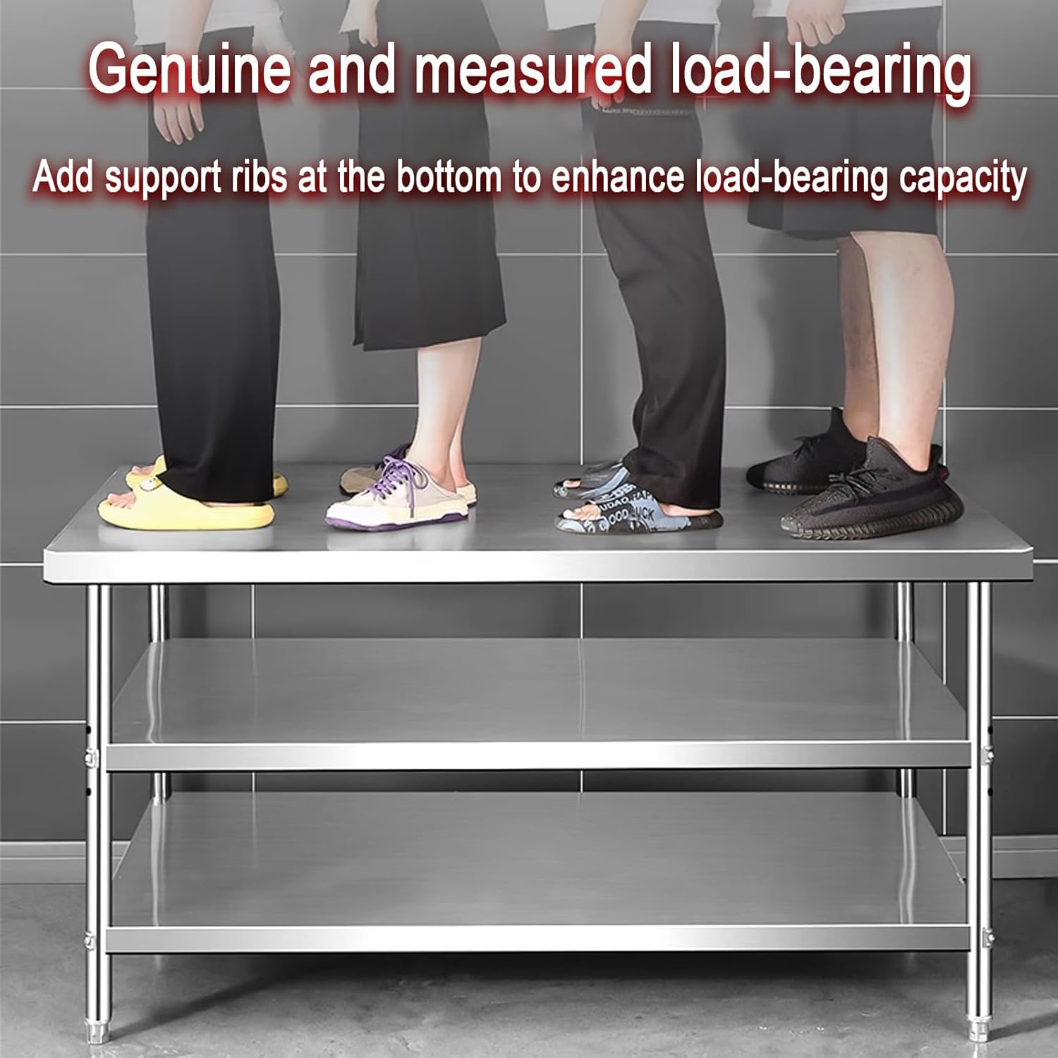 Stainless Steel Table, Top Preperation Countertop Stainless Steel Work Table, Commercial Stainless Steel Prep Table Bench Top, for Commercial and Home(80x40x80cm)