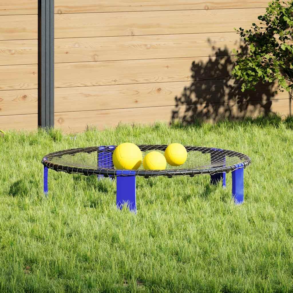 Roundnet - Juego de 3 bolas y bomba, juguete activo al aire libre de PP y PVC, 90 x 20 cm, juguete deportivo para jardín, parque y playa, promueve la coordinación, la motricidad y el trabajo