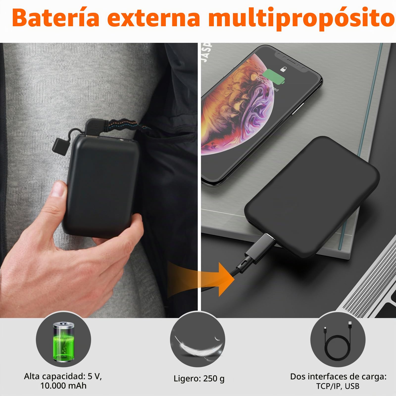 Chaleco calefactable para mujer y hombre, con batería USB, 5 V, 10000 mAh, chaqueta térmica de invierno para actividades al aire libre, senderismo