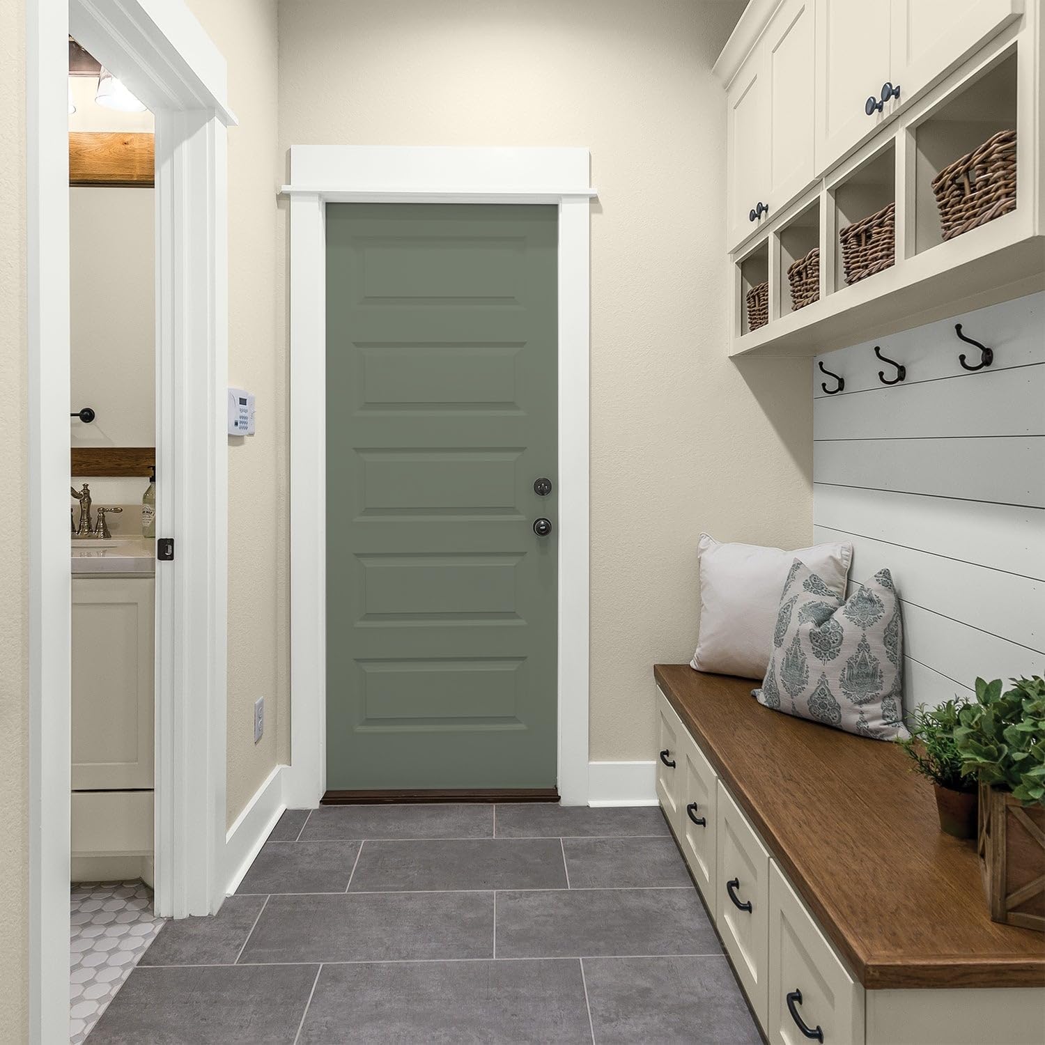 Glidden Interior Paint + Primer: Sage/Thyme Green, One Coat, Semi-Gloss, 1-Gallon