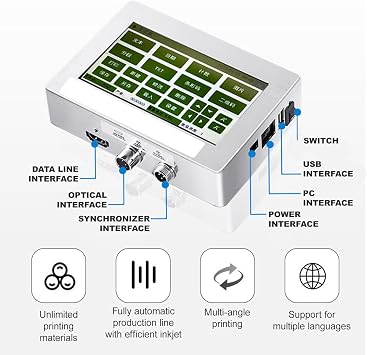Industrial Inkjet Printer Automatic Coding Machine for Online Assembly Line Batch Date Number Coding & Marking Side and Bottom Spraying with Ink Cartridge