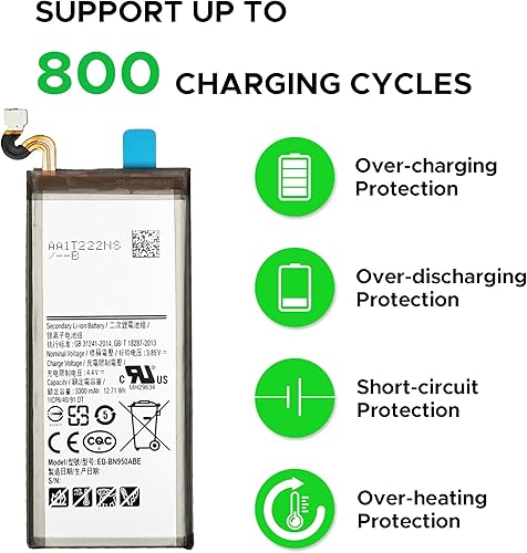 Miniatura 2 de GREEN FUSION Compatible con Galaxy Note 8 Batería de repuesto, EB-BN950ABE Batería para Samsung Galaxy Note 8 N950F N950U/U1 N950W N9500 N950N con