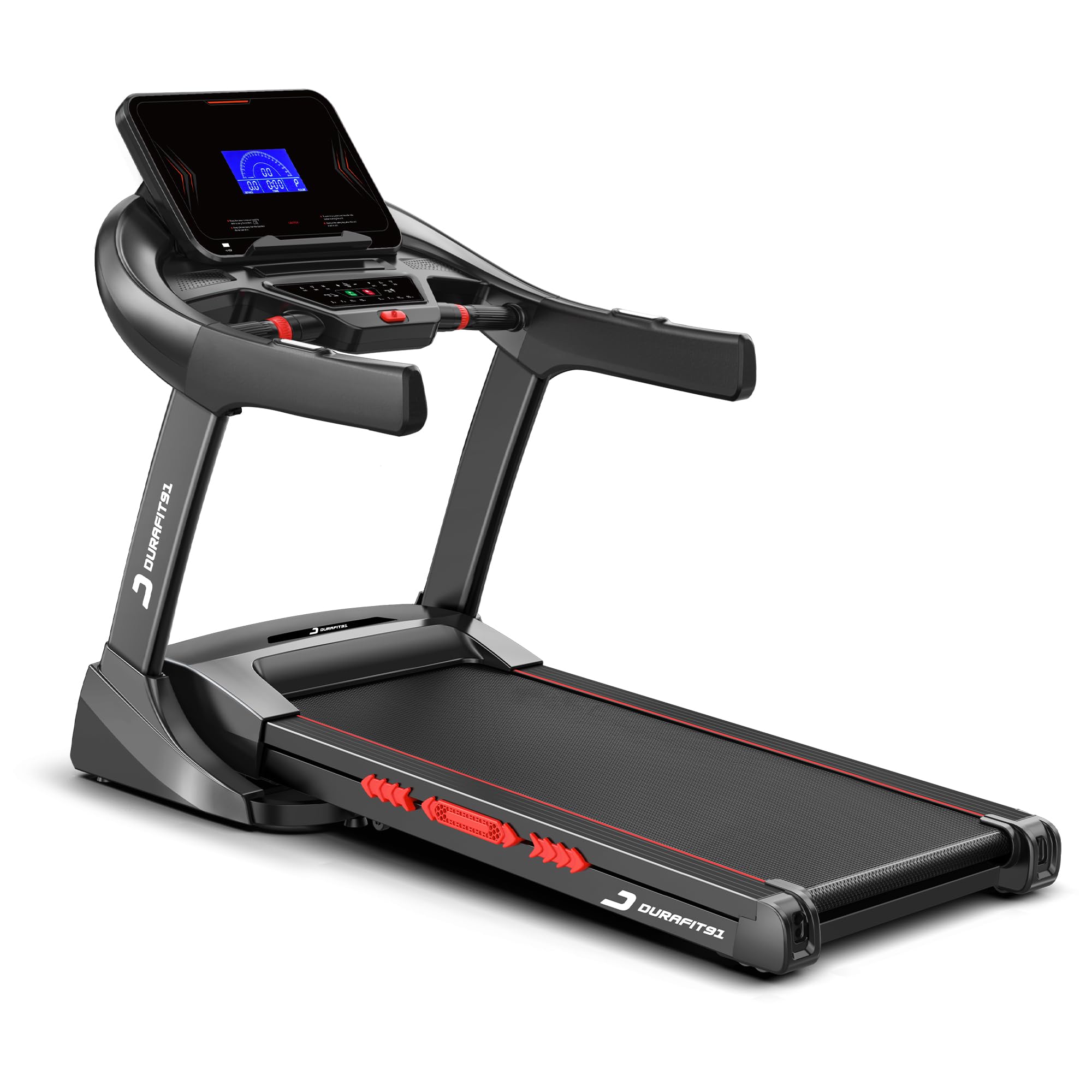 Durafit91™ Royal Treadmill 7 HP Peak DC Motorized Foldable Treadmill | Auto Incline 22 Level | Max Speed 20 Km/Hr | Max User Weight 150 Kg | Free (DIY) Installation Assistance | Gel Suspension