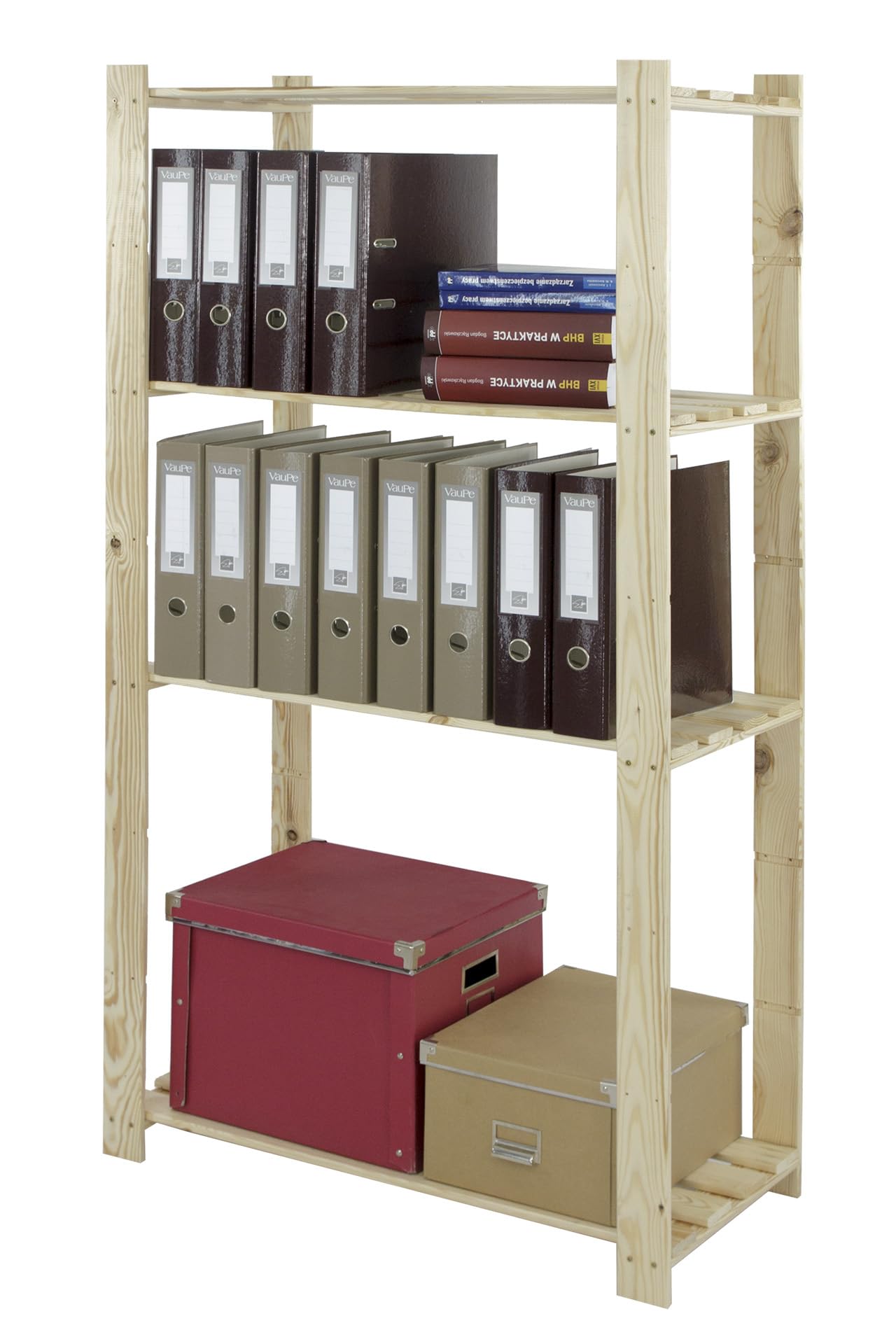 Scaffale in legno per cantina, magazzino, libri, cucina, serie B 17-24