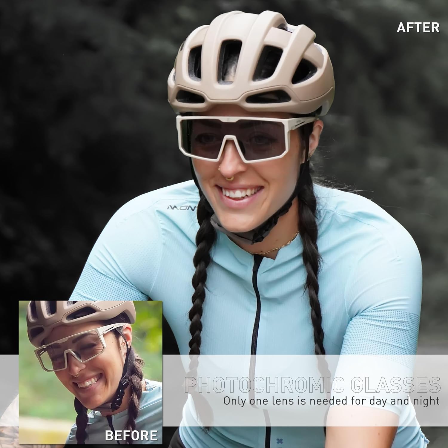 KAPVOE Photochromic Cycling Glasses Men Women Clear Mountain Bike Sunglasses MTB Bicycle Riding Sports Triathlon Running K232