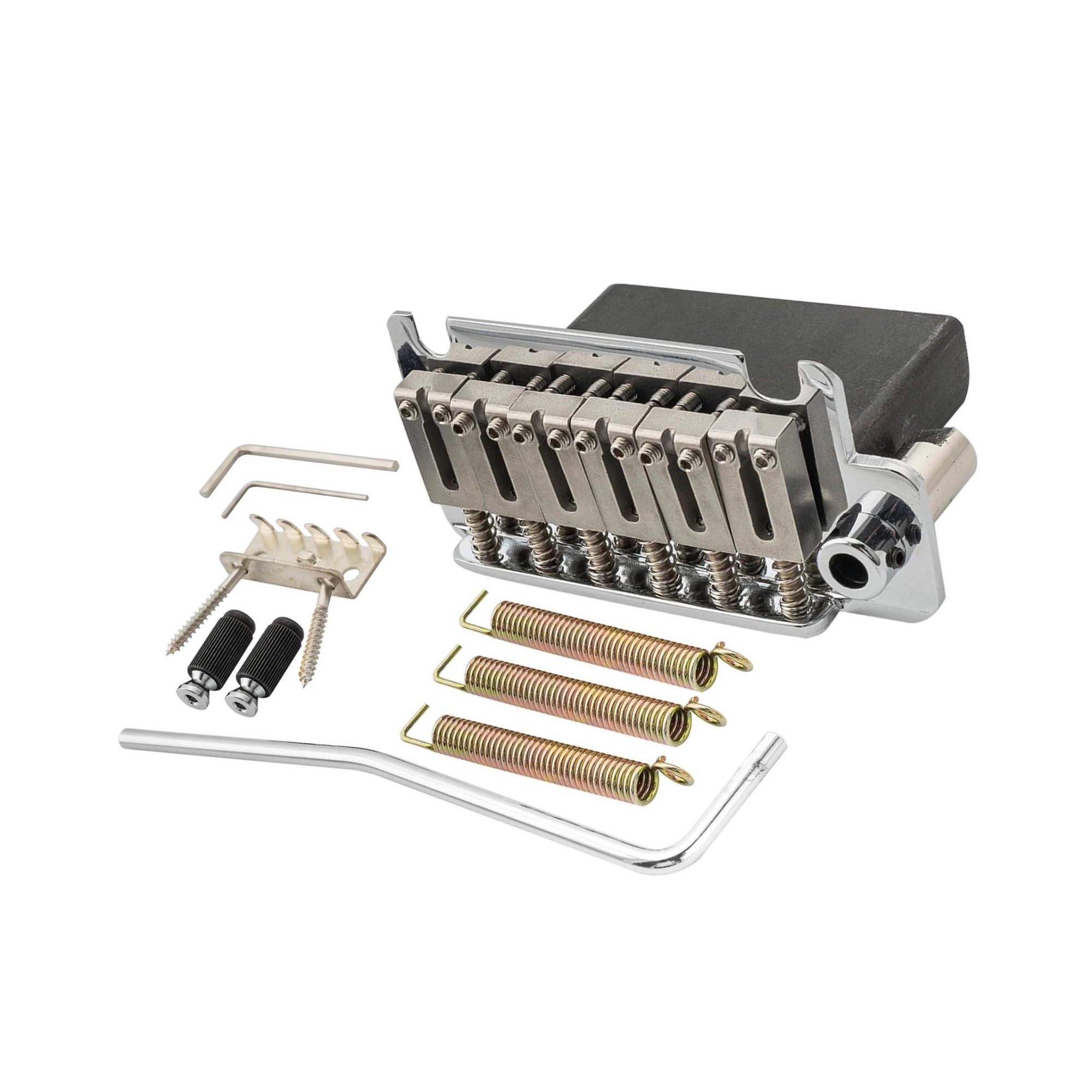 Puente Trémolo De Guitarra De Doble Perno Silla De Montar De Acero De 52.5mm Bloque Completo Adecuado Para Guitarras Eléctricas | Puente de guitarra(Chrome)