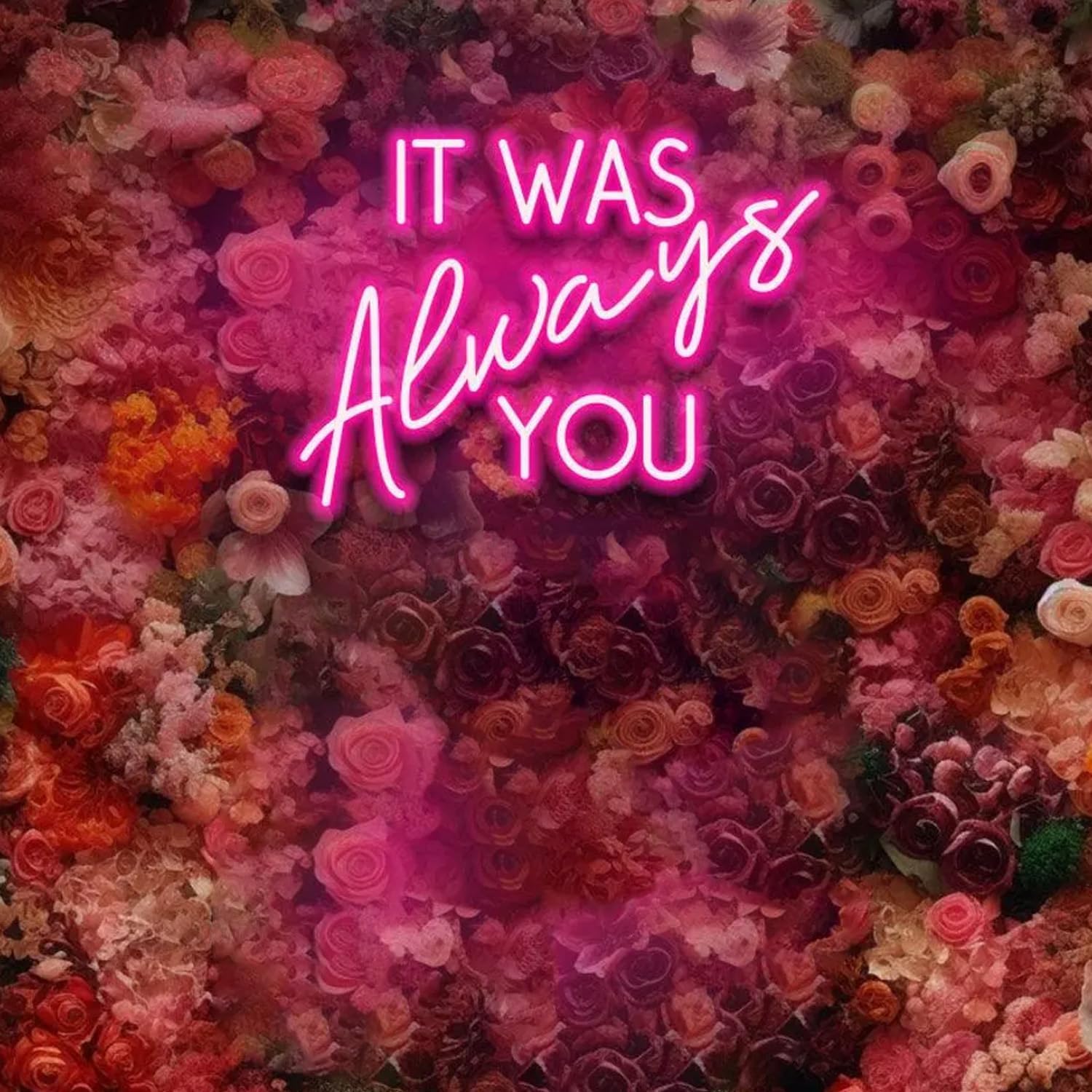 Wedding neon Sign It was Always You Neon Sign Dimmable Neon Light Light Up Signs for Wedding,Engagement, Birthday Party,Anniversary Birthday Gift Neon Sign