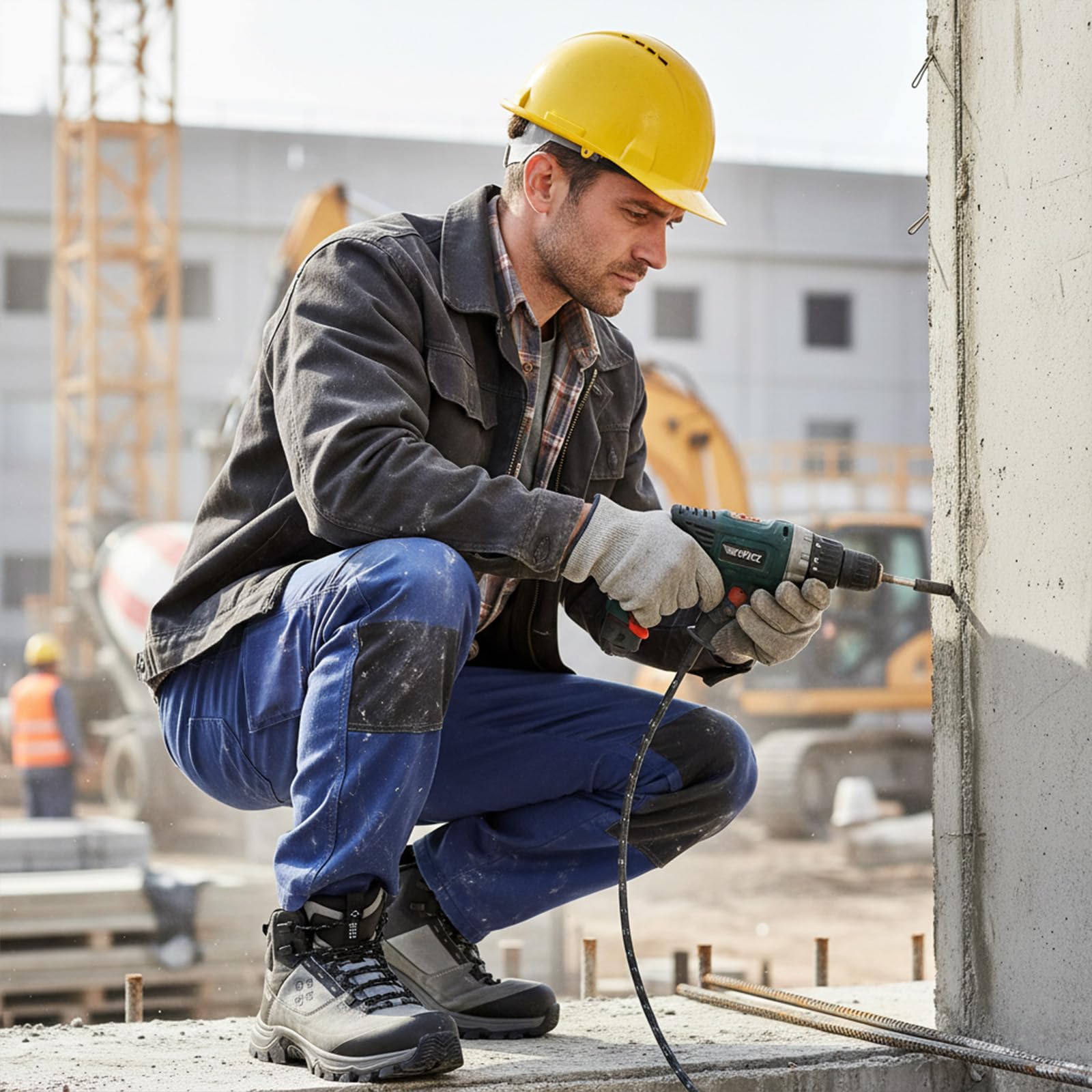 SPIEZ Chaussures de Sécurité Hommes S1 Légère Bottes de Travail ESD | Antidérapant Boots de Sécurité Hommes, Antistatique Chaussures de Travail Homme Embout Composite, Montante Basket Securite