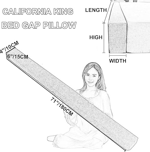 Miniatura 9 de ZZYK Relleno de espacio para mesita de noche para extensor de colchón rectangular de pared de esponja gruesa, almohada de cuña larga entre cabecera