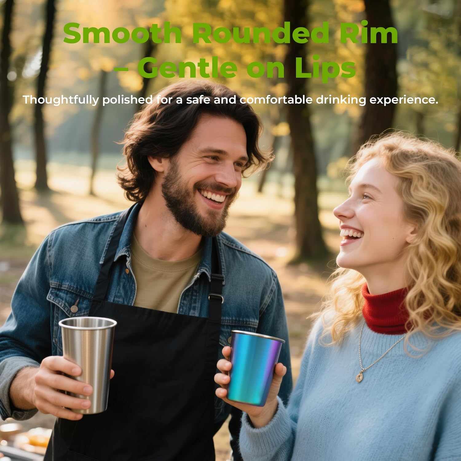 4 Pack 8oz Stainless Steel Cups, Stainless Steel Rainbow Electroplating Beer Pint Cups, Stainless Steel Tumbler for Home & Outdoor Activities, Stackable Drinking Glasses, Reusable, BPA Free - Image 2