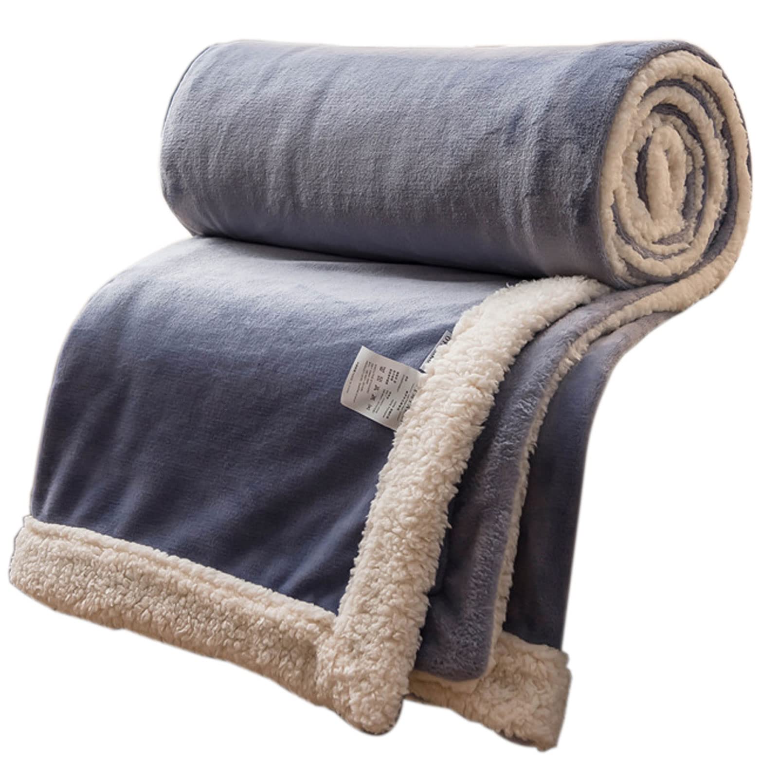 BAOFI Throw Blanket Warm Soft, Blanket for Bed Cotton 180x200cm, Plush Throw Blanket for Couch Purple, Sherpa Soft Reversible Thick Blankets for Fall Winter, Living Room Watch TV, Bedroom Nap