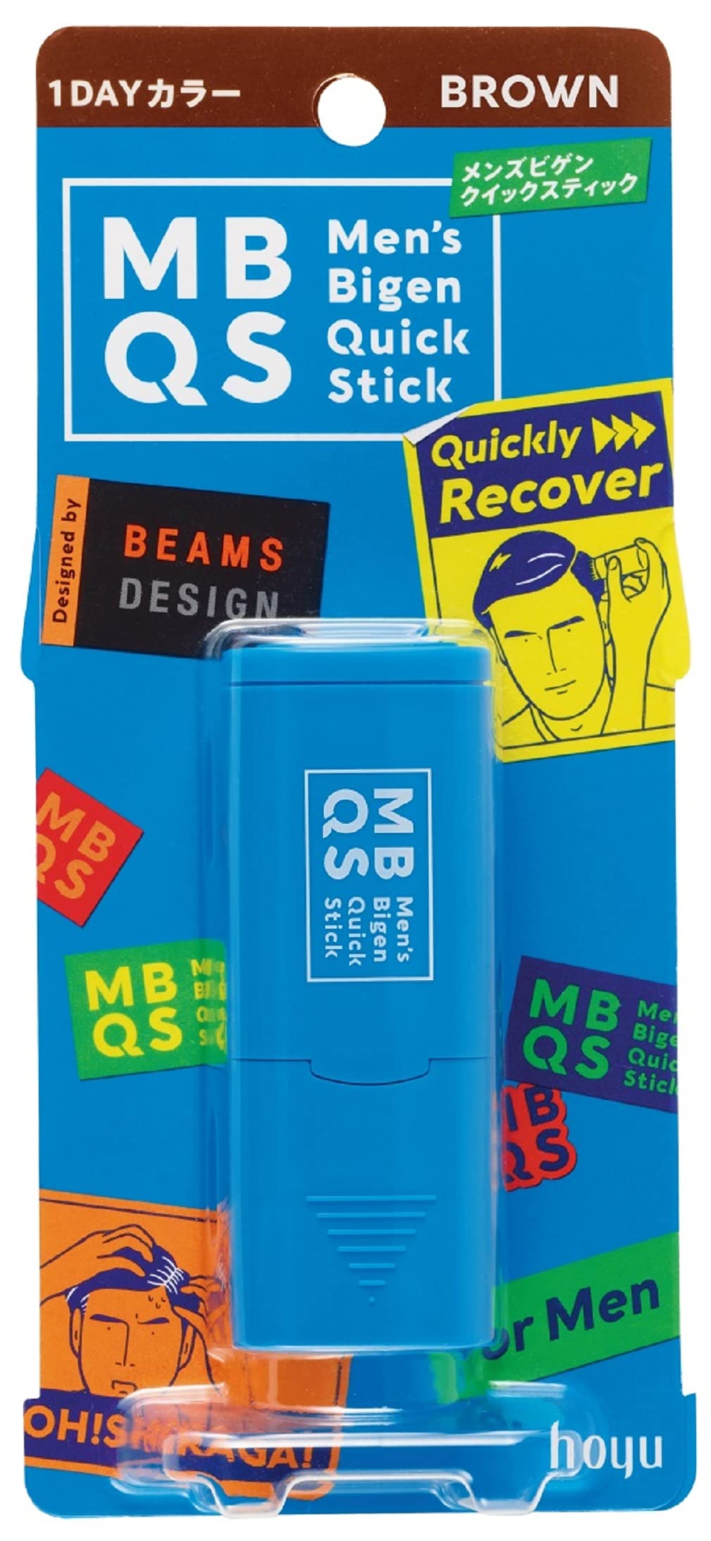 メンズビゲン クイックスティック ブラウン 白髪染め ちょこっと白髪をサッと隠せる 1DAYカラー ホーユー