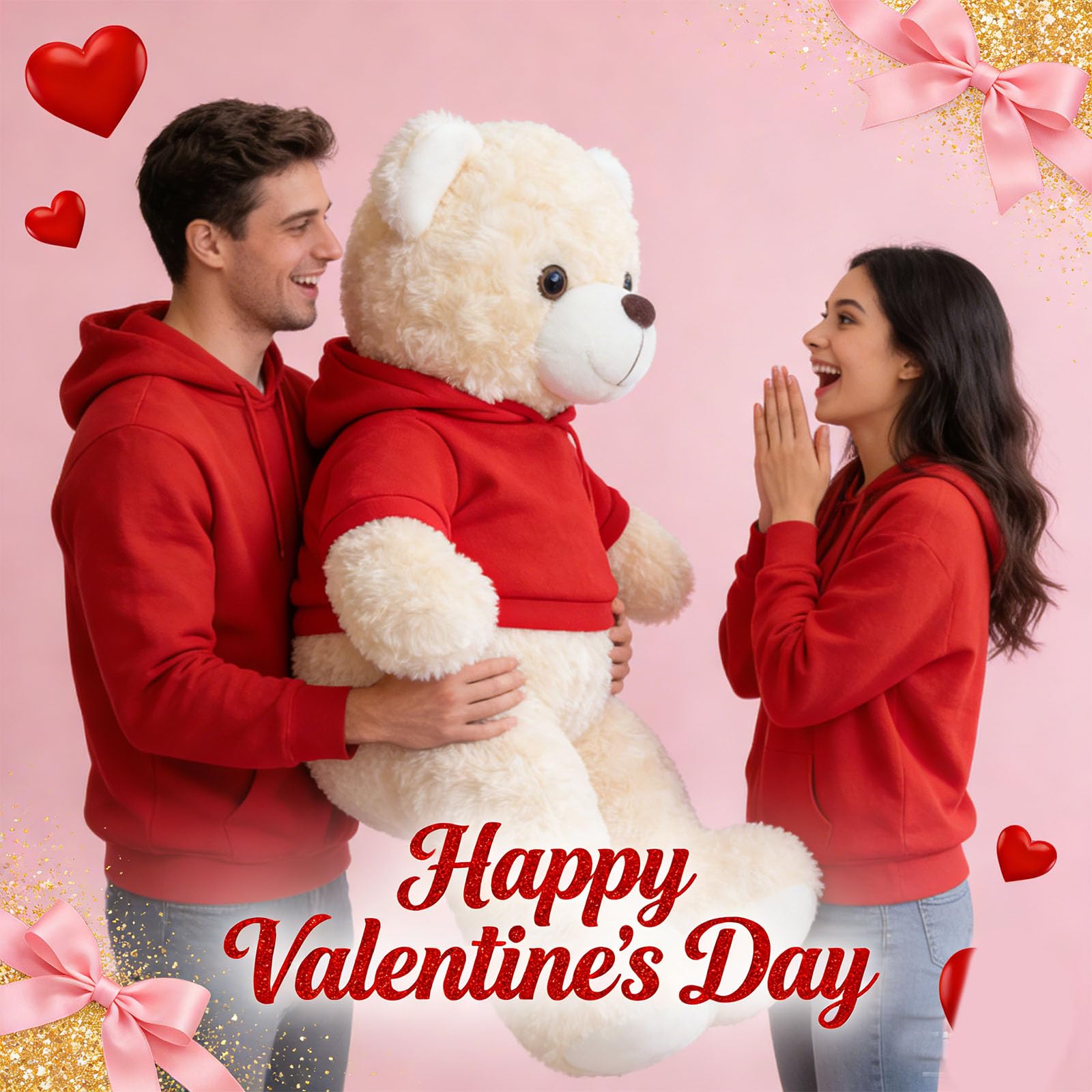 Orsacchiotto Gigante Personalizzato 60 cm A 100 cm Con Testo E Foto, Big Teddy Bear Personalizzabile Come Grande Orsacchiotto Regalo Per San Valentino Natale Compleanno