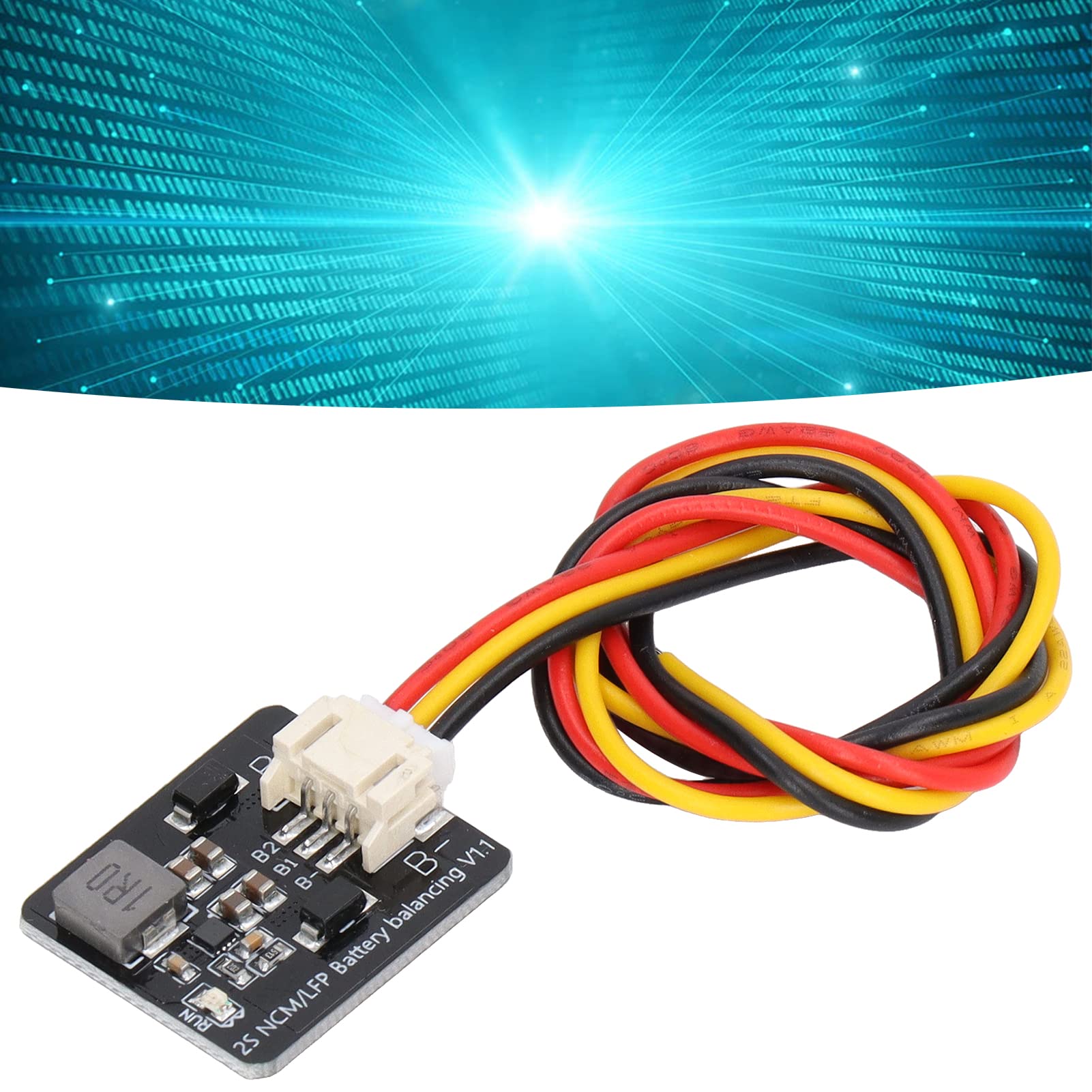 Battery Active Equalizer, Cell Battery Equalizer, Active Balance Equalizer Balancer Board Li Ion Cell Balancer for LiFePO4, Power Converters (2s)