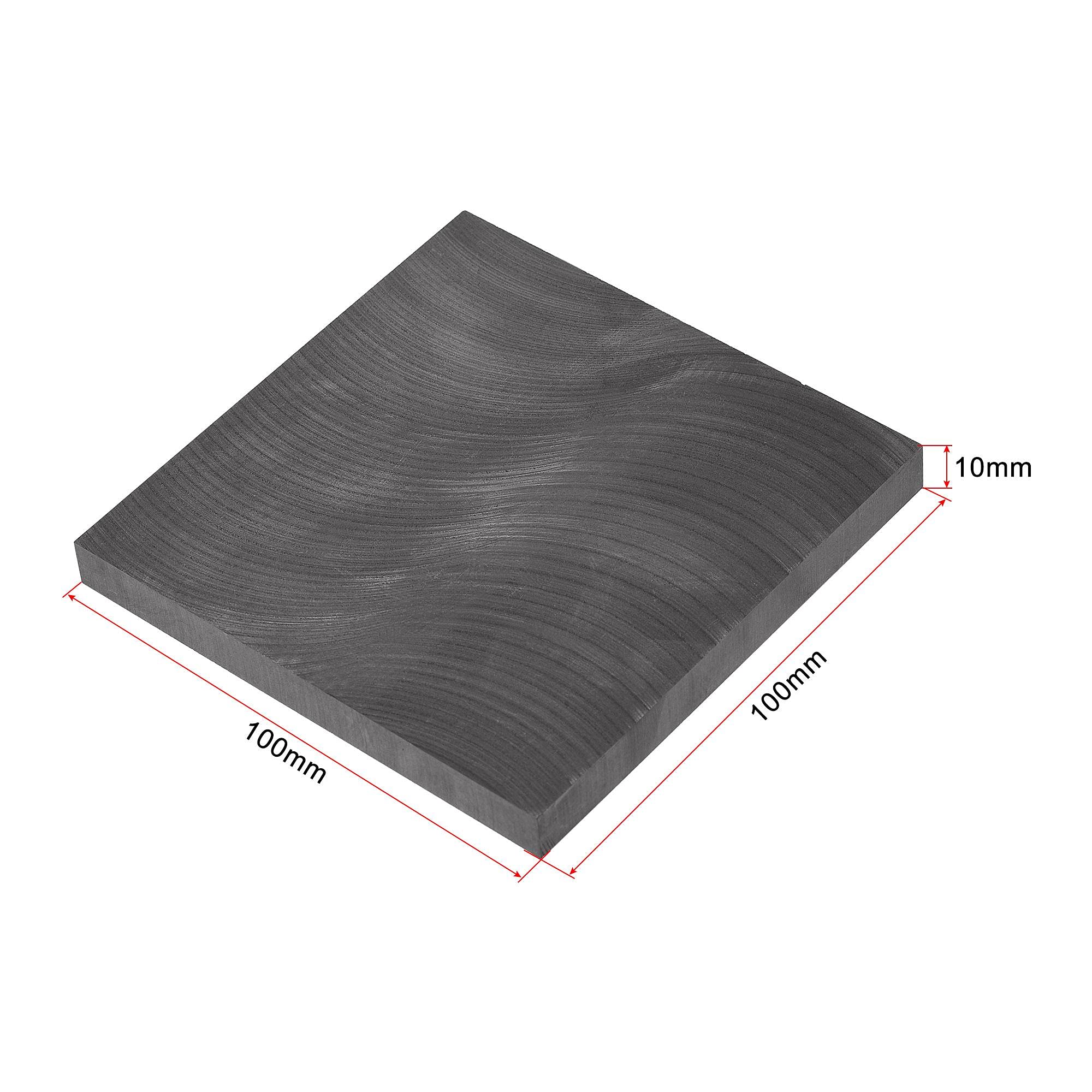 sourcing map 1Stk. Graphitplatte 100mmx100mmx10mm Graphit Rohblock für experimentelle Elektrode Elektrolyse Galvanisieren Schwarz