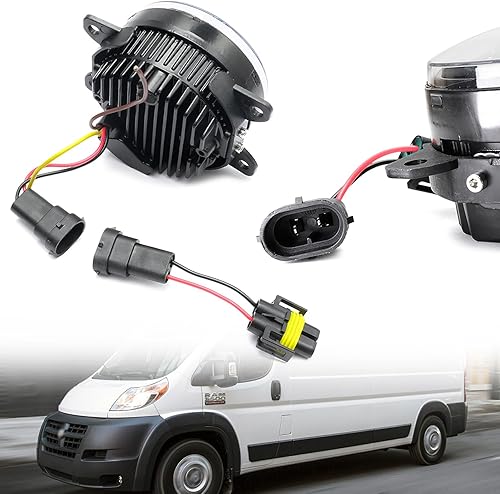 Miniatura 5 de NSLUMO Conjunto de lámpara antiniebla LED de repuesto para Ram Promaster 1500 2500 3500 2014-2023 Switchback ámbar blanco DRL Lámparas de conducción