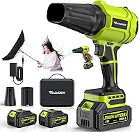 YUQUESEN Cordless Leaf Blower 980,000 RPM: 2x 4.0Ah Batteries, Lightweight 2.8lbs Handheld for Lawn, Patio, Garage Cleaning