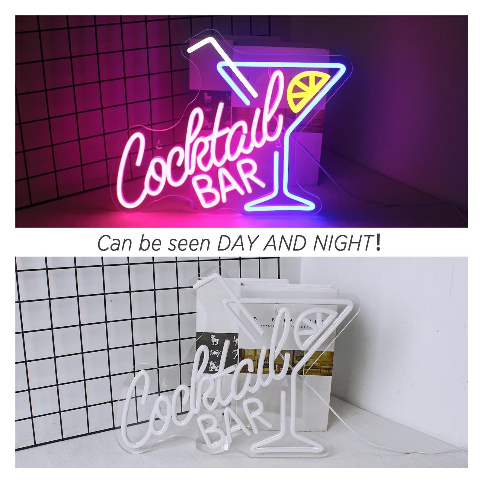 Insegna Luminosa A LED Bar Tiki – Luce Neon Con Scritta Bevande – Decorazione Da Parete USB – 38x20cm Regolabile
