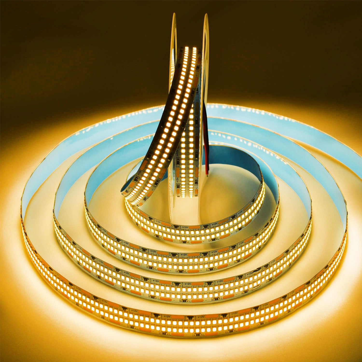 SUYOOULIN LED Strip Lights, 16.4ft Dimmable DC 12V SMD 2835 Double Rows 2400 LEDs 52000LM Super Bright LED Ribbon Strip, Non-Waterproof IP21 for Home Party Decoration (Warm White 3500K)