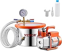 Vista 1 de VEVOR Cámara de vacío de 1.5 galones y kit de bomba de 3.5 CFM, cámara de acero inoxidable, kit de cámara de desgasificación de bomba de vacío
