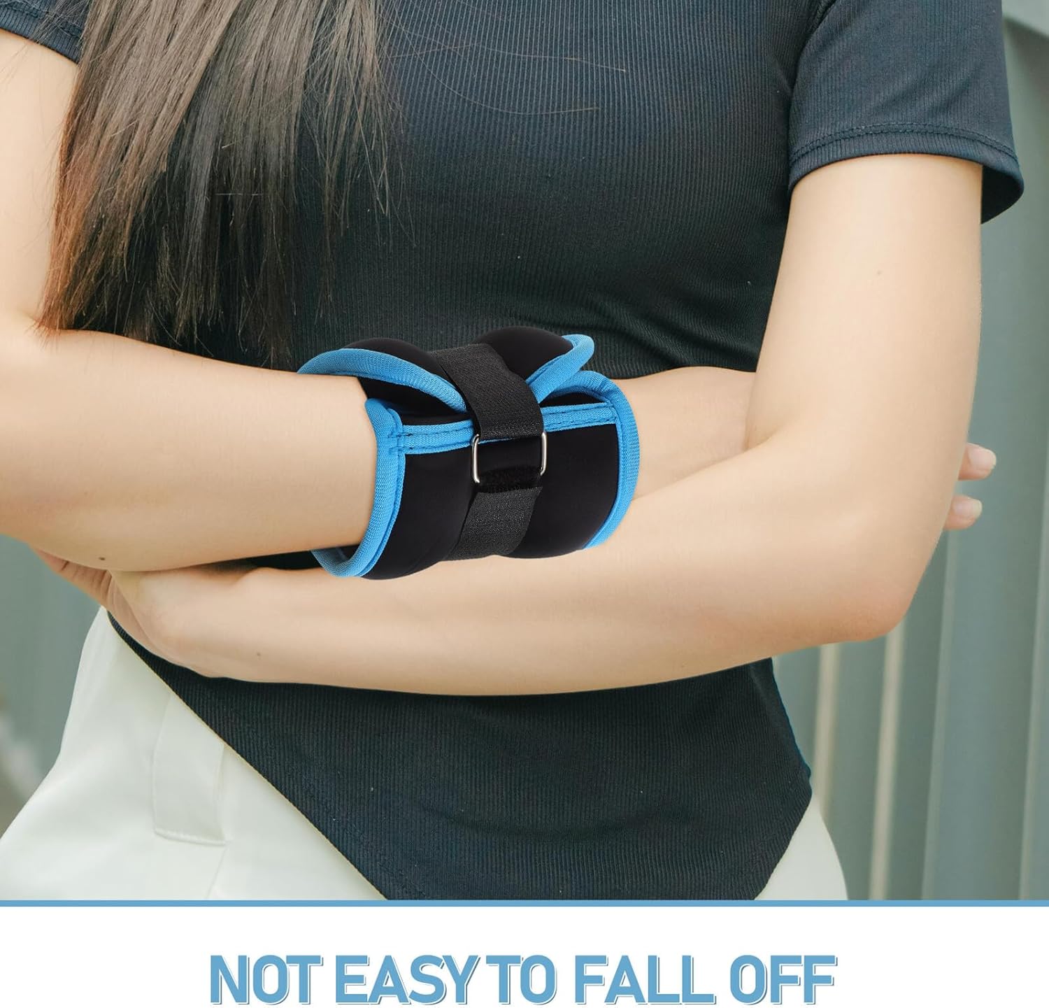 Ankle Weights 1kg (0.5kg X2) Portable Adjustable Leg Training Sandbags with Hook and Loop Straps for Running Fitness Gym Strength Training and Yoga