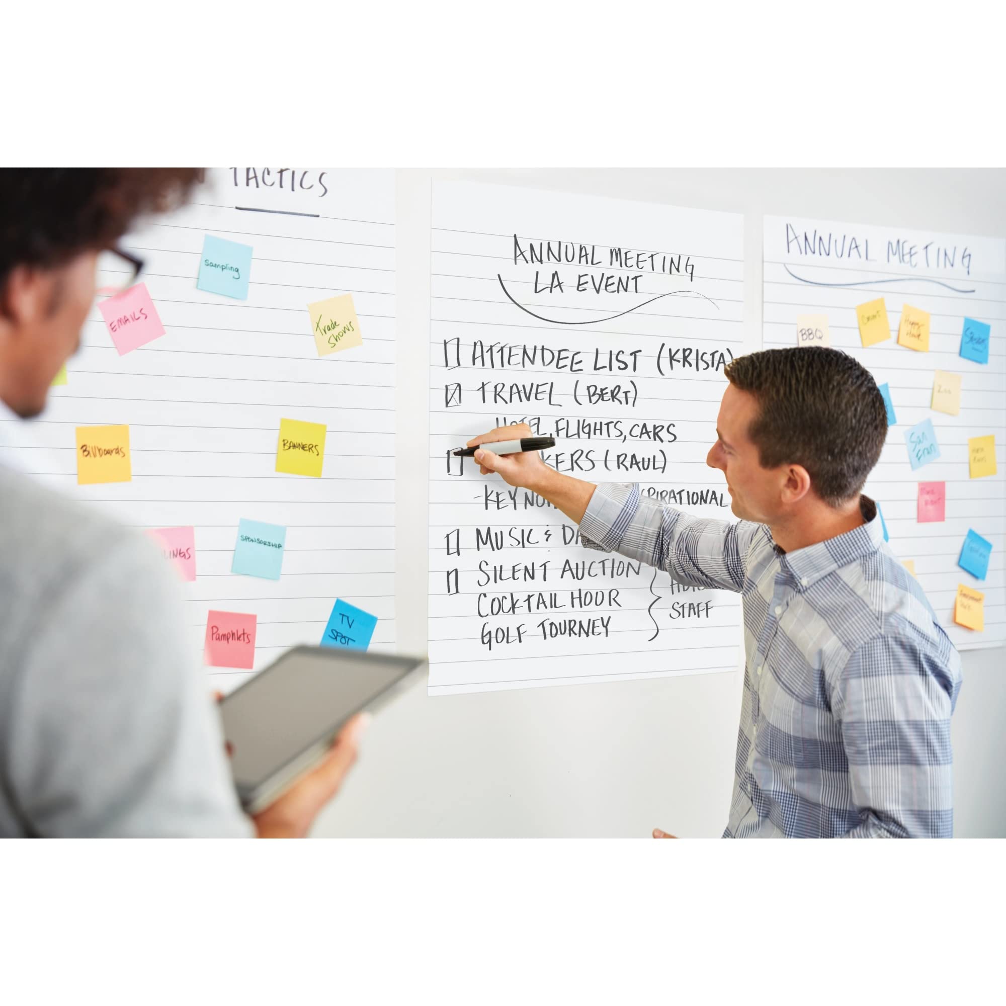 Post-it Super Sticky Easel Pad, 63 x 76 cm, 30 fogli/blocco, 6 blocchi (561WL VAD 6PK), grande carta bianca a righe di alta qualità per lavagna a fogli mobili