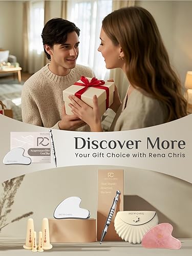 Miniatura 6 de Rena Chris Acupuncture Pen, Manual Reflexology Tools for Muscle Tension and Pain Relief, Acupressure Pen and Stainless Steel Gua Sha Set with