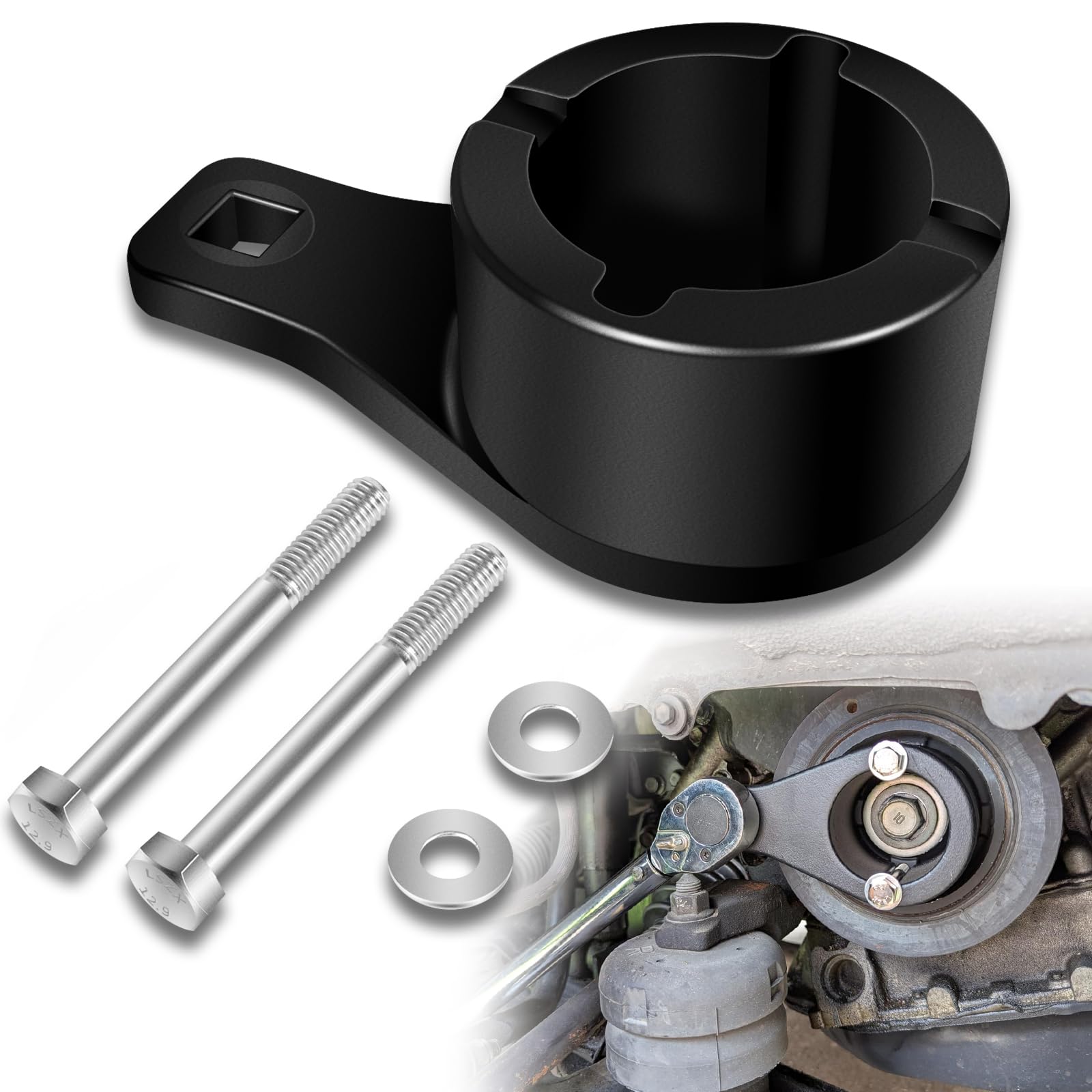 Sunluway for Toyota/Lexus Crankshaft Damper Pulley Holding Holder Harmonic Tool with Crank Bolts