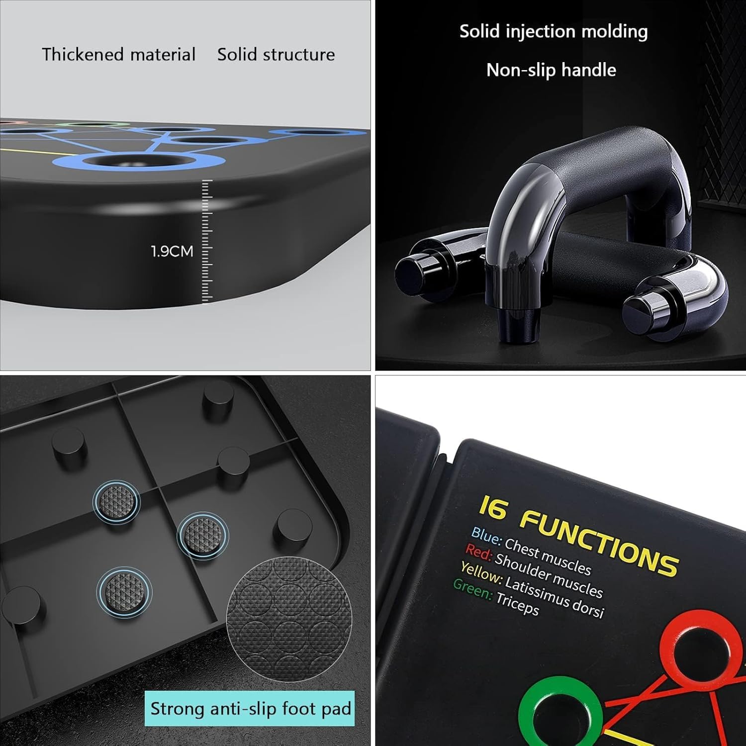 flintronic Push Up Bar/Board, Pushup Stand/Board, Struttura Antiscivolo Robusta, per Uomini e Donne Allenamento Muscolare e Allenamento della Forza