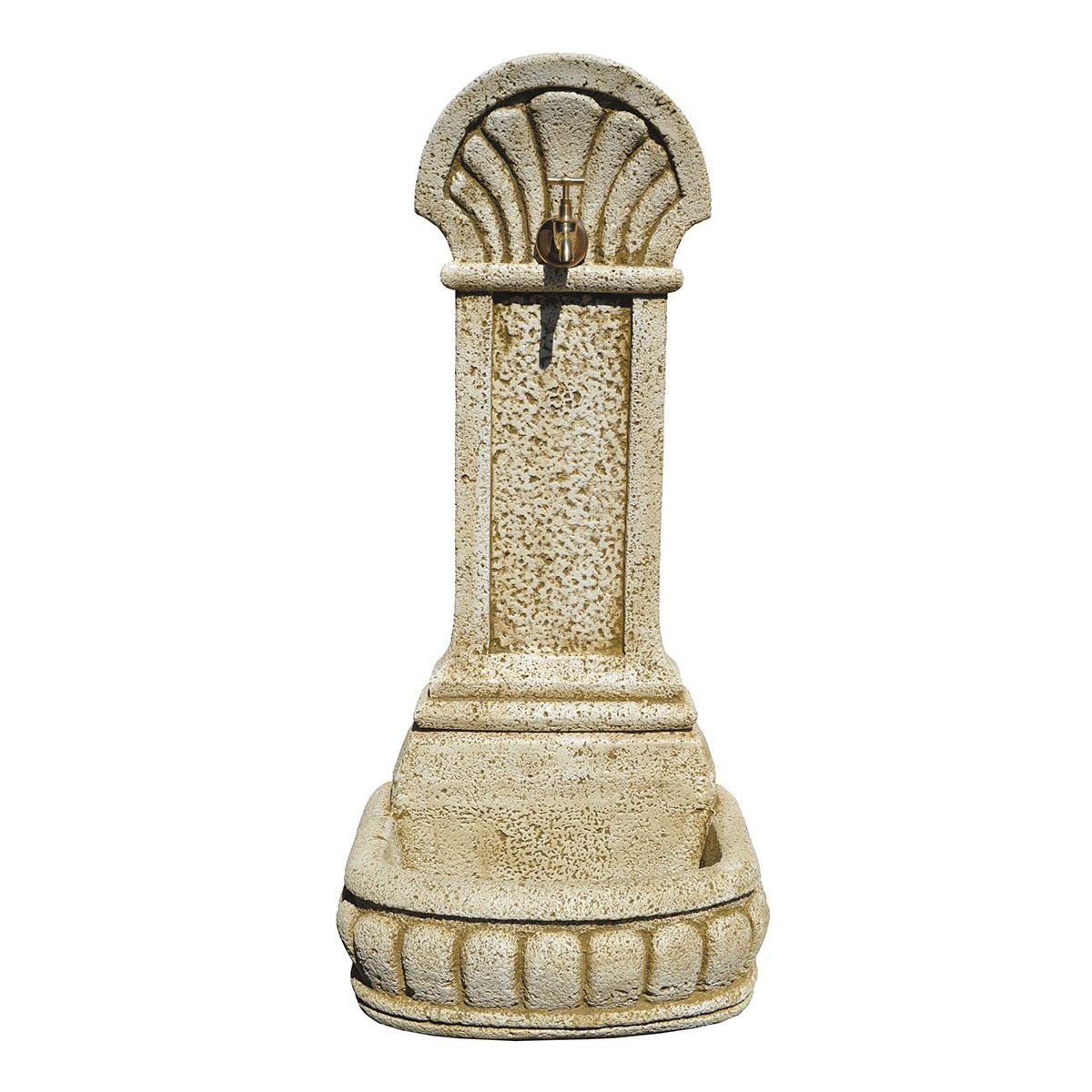 Fuente de Jardín Pared en Plaza Exterior 42x38x97cm. |Hormigón Piedra para Exterior|Incluye Grifo | Peso: 52 Kg.
